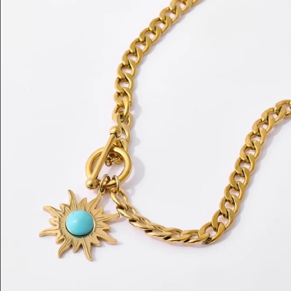 18K gold plated sunflower necklace - Picture 3 of 8